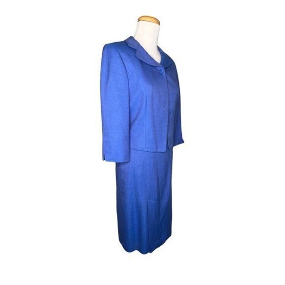 Isabel Ardee Neiman Marcus Exclusive Dress Set Vintage Blue Dress Suit USA Sz 6 - Picture 6 of 12